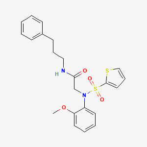 2-(2-methoxy-N-thiophen-2-ylsulfonylanilino)-N-(3-phenylpropyl)acetamide