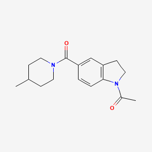 molecular formula C17H22N2O2 B7483159 1-[5-(4-Methylpiperidine-1-carbonyl)-2,3-dihydroindol-1-yl]ethanone 