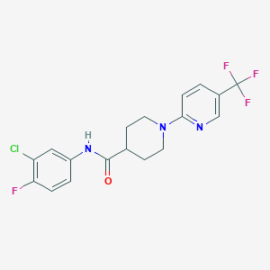 molecular formula C18H16ClF4N3O B7483205 N-(3-chloro-4-fluorophenyl)-1-[5-(trifluoromethyl)pyridin-2-yl]piperidine-4-carboxamide 