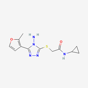 molecular formula C12H15N5O2S B7483210 2-[[4-amino-5-(2-methylfuran-3-yl)-1,2,4-triazol-3-yl]sulfanyl]-N-cyclopropylacetamide 