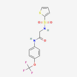 molecular formula C13H11F3N2O4S2 B7483219 N~2~-(2-thienylsulfonyl)-N~1~-[4-(trifluoromethoxy)phenyl]glycinamide 