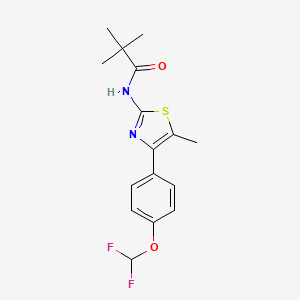 N-[4-[4-(difluoromethoxy)phenyl]-5-methyl-1,3-thiazol-2-yl]-2,2-dimethylpropanamide