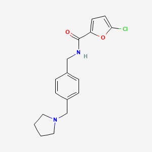 molecular formula C17H19ClN2O2 B7483260 5-chloro-N-[[4-(pyrrolidin-1-ylmethyl)phenyl]methyl]furan-2-carboxamide 