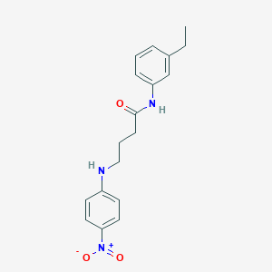 molecular formula C18H21N3O3 B7483263 N-(3-ethylphenyl)-4-(4-nitroanilino)butanamide 