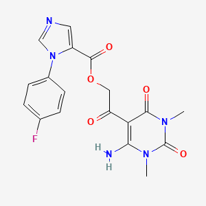 [2-(4-Amino-1,3-dimethyl-2,6-dioxopyrimidin-5-yl)-2-oxoethyl] 3-(4-fluorophenyl)imidazole-4-carboxylate