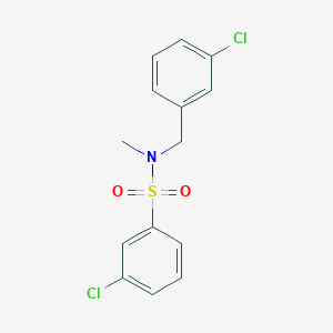 molecular formula C14H13Cl2NO2S B7483292 3-chloro-N-[(3-chlorophenyl)methyl]-N-methylbenzenesulfonamide 