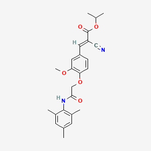 propan-2-yl (E)-2-cyano-3-[3-methoxy-4-[2-oxo-2-(2,4,6-trimethylanilino)ethoxy]phenyl]prop-2-enoate