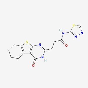 3-(4-oxo-5,6,7,8-tetrahydro-3H-[1]benzothiolo[2,3-d]pyrimidin-2-yl)-N-(1,3,4-thiadiazol-2-yl)propanamide