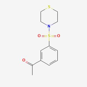 molecular formula C12H15NO3S2 B7483315 1-(3-Thiomorpholin-4-ylsulfonylphenyl)ethanone 