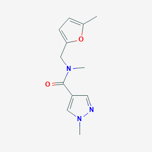 molecular formula C12H15N3O2 B7483319 N,1-dimethyl-N-[(5-methylfuran-2-yl)methyl]pyrazole-4-carboxamide 