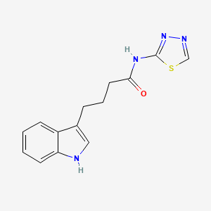 molecular formula C14H14N4OS B7483340 4-(1H-indol-3-yl)-N-(1,3,4-thiadiazol-2-yl)butanamide 