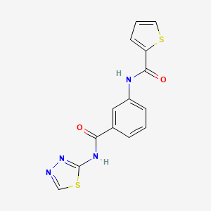 N-[3-(1,3,4-thiadiazol-2-ylcarbamoyl)phenyl]thiophene-2-carboxamide