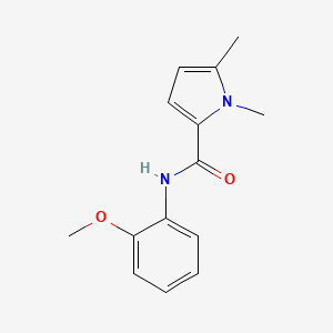 molecular formula C14H16N2O2 B7483364 N-(2-methoxyphenyl)-1,5-dimethylpyrrole-2-carboxamide 