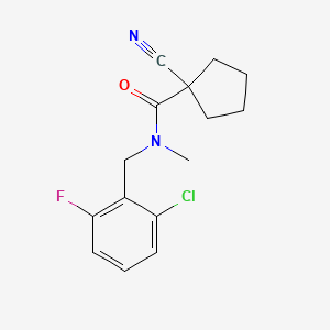 molecular formula C15H16ClFN2O B7483384 N-[(2-chloro-6-fluorophenyl)methyl]-1-cyano-N-methylcyclopentane-1-carboxamide 