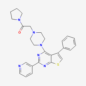 2-[4-(5-Phenyl-2-pyridin-3-ylthieno[2,3-d]pyrimidin-4-yl)piperazin-1-yl]-1-pyrrolidin-1-ylethanone