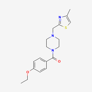 molecular formula C18H23N3O2S B7483459 (4-Ethoxyphenyl)-[4-[(4-methyl-1,3-thiazol-2-yl)methyl]piperazin-1-yl]methanone 