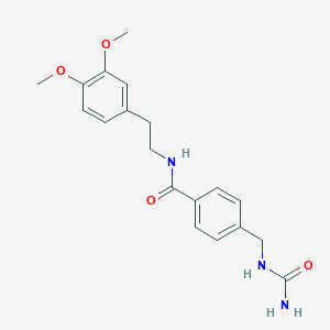 molecular formula C19H23N3O4 B7483467 4-[(carbamoylamino)methyl]-N-[2-(3,4-dimethoxyphenyl)ethyl]benzamide 