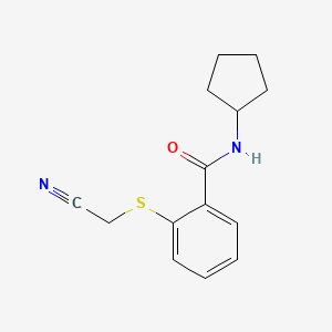 molecular formula C14H16N2OS B7483531 2-[(cyanomethyl)sulfanyl]-N-cyclopentylbenzamide 