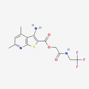 [2-Oxo-2-(2,2,2-trifluoroethylamino)ethyl] 3-amino-4,6-dimethylthieno[2,3-b]pyridine-2-carboxylate