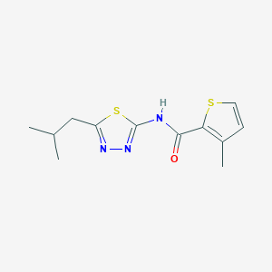 molecular formula C12H15N3OS2 B7483555 3-methyl-N-[5-(2-methylpropyl)-1,3,4-thiadiazol-2-yl]thiophene-2-carboxamide 