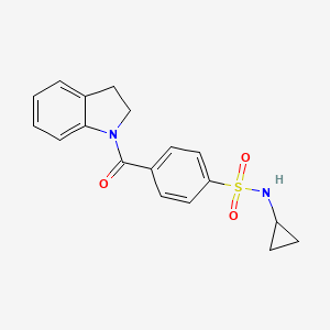 molecular formula C18H18N2O3S B7483587 N-cyclopropyl-4-(2,3-dihydroindole-1-carbonyl)benzenesulfonamide 