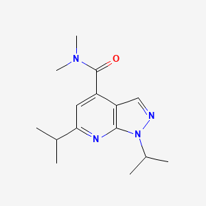 molecular formula C15H22N4O B7483607 N,N-dimethyl-1,6-di(propan-2-yl)pyrazolo[3,4-b]pyridine-4-carboxamide 