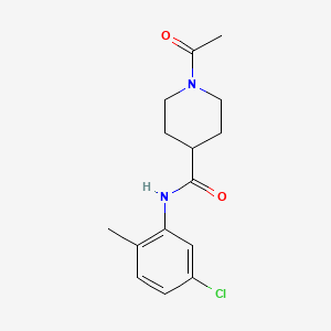 molecular formula C15H19ClN2O2 B7483608 1-acetyl-N-(5-chloro-2-methylphenyl)piperidine-4-carboxamide 