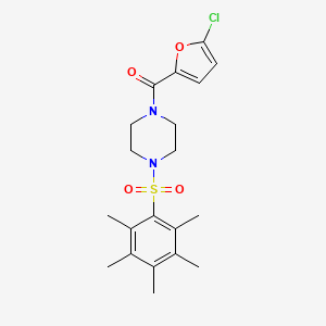 (5-Chlorofuran-2-yl)-[4-(2,3,4,5,6-pentamethylphenyl)sulfonylpiperazin-1-yl]methanone