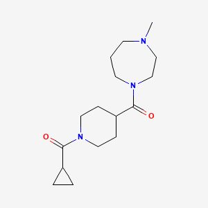 molecular formula C16H27N3O2 B7483652 Cyclopropyl-[4-(4-methyl-1,4-diazepane-1-carbonyl)piperidin-1-yl]methanone 