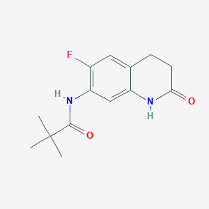 molecular formula C14H17FN2O2 B7483654 N-(6-fluoro-2-oxo-3,4-dihydro-1H-quinolin-7-yl)-2,2-dimethylpropanamide 