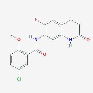 molecular formula C17H14ClFN2O3 B7483663 5-chloro-N-(6-fluoro-2-oxo-3,4-dihydro-1H-quinolin-7-yl)-2-methoxybenzamide 