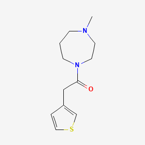 molecular formula C12H18N2OS B7483664 1-(4-Methyl-1,4-diazepan-1-yl)-2-thiophen-3-ylethanone 