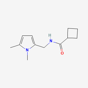 molecular formula C12H18N2O B7483738 N-[(1,5-dimethylpyrrol-2-yl)methyl]cyclobutanecarboxamide 