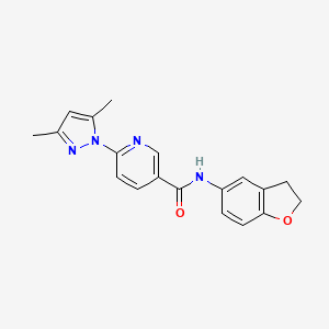 molecular formula C19H18N4O2 B7483742 N-(2,3-dihydro-1-benzofuran-5-yl)-6-(3,5-dimethylpyrazol-1-yl)pyridine-3-carboxamide 