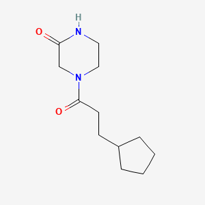 molecular formula C12H20N2O2 B7483765 4-(3-Cyclopentylpropanoyl)piperazin-2-one 