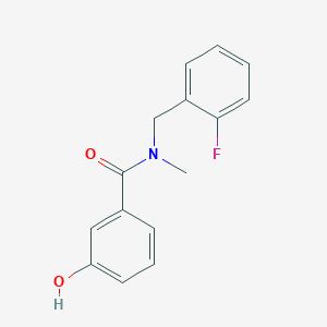 molecular formula C15H14FNO2 B7483799 N-[(2-fluorophenyl)methyl]-3-hydroxy-N-methylbenzamide 