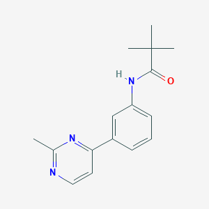 molecular formula C16H19N3O B7483844 2,2-dimethyl-N-[3-(2-methylpyrimidin-4-yl)phenyl]propanamide 