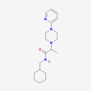 molecular formula C19H30N4O B7483852 N-(cyclohexylmethyl)-2-(4-pyridin-2-ylpiperazin-1-yl)propanamide 