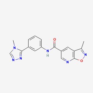 molecular formula C17H14N6O2 B7483873 3-methyl-N-[3-(4-methyl-1,2,4-triazol-3-yl)phenyl]-[1,2]oxazolo[5,4-b]pyridine-5-carboxamide 