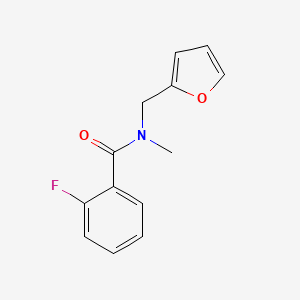 molecular formula C13H12FNO2 B7483946 2-fluoro-N-(furan-2-ylmethyl)-N-methylbenzamide 