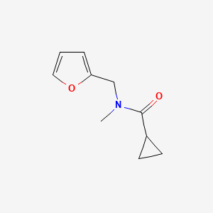 molecular formula C10H13NO2 B7483977 N-(furan-2-ylmethyl)-N-methylcyclopropanecarboxamide 