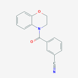 molecular formula C16H12N2O2 B7483985 3-(2,3-dihydro-4H-1,4-benzoxazin-4-ylcarbonyl)benzonitrile 