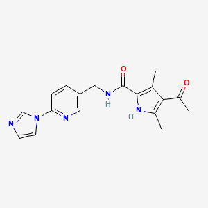 molecular formula C18H19N5O2 B7484044 4-acetyl-N-[(6-imidazol-1-ylpyridin-3-yl)methyl]-3,5-dimethyl-1H-pyrrole-2-carboxamide 