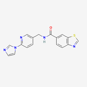 molecular formula C17H13N5OS B7484052 N-[(6-imidazol-1-ylpyridin-3-yl)methyl]-1,3-benzothiazole-6-carboxamide 