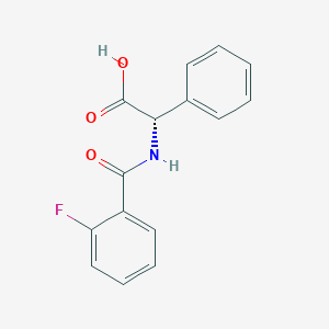 molecular formula C15H12FNO3 B7484058 (2S)-2-[(2-fluorobenzoyl)amino]-2-phenylacetic acid 