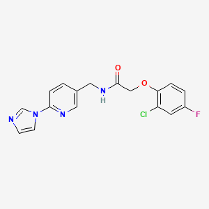 2-(2-chloro-4-fluorophenoxy)-N-[(6-imidazol-1-ylpyridin-3-yl)methyl]acetamide