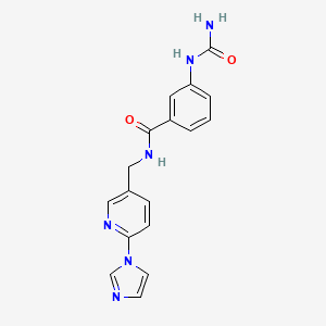 molecular formula C17H16N6O2 B7484078 3-(carbamoylamino)-N-[(6-imidazol-1-ylpyridin-3-yl)methyl]benzamide 