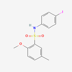 molecular formula C14H14INO3S B7484082 N-(4-iodophenyl)-2-methoxy-5-methylbenzenesulfonamide 