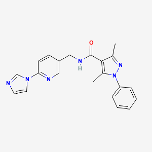 N-[(6-imidazol-1-ylpyridin-3-yl)methyl]-3,5-dimethyl-1-phenylpyrazole-4-carboxamide