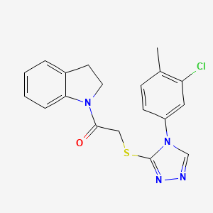 2-[[4-(3-Chloro-4-methylphenyl)-1,2,4-triazol-3-yl]sulfanyl]-1-(2,3-dihydroindol-1-yl)ethanone